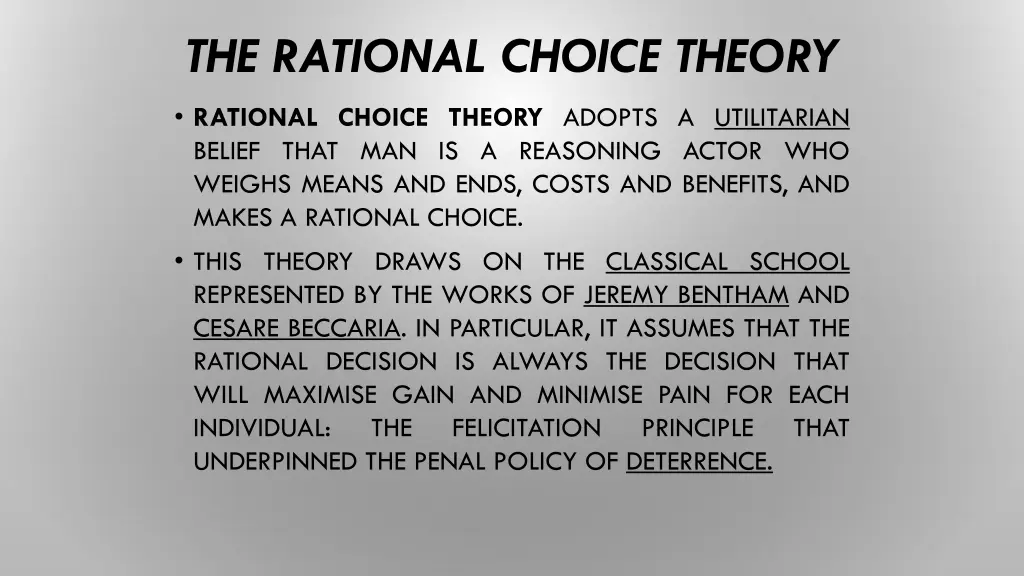 the rational choice theory