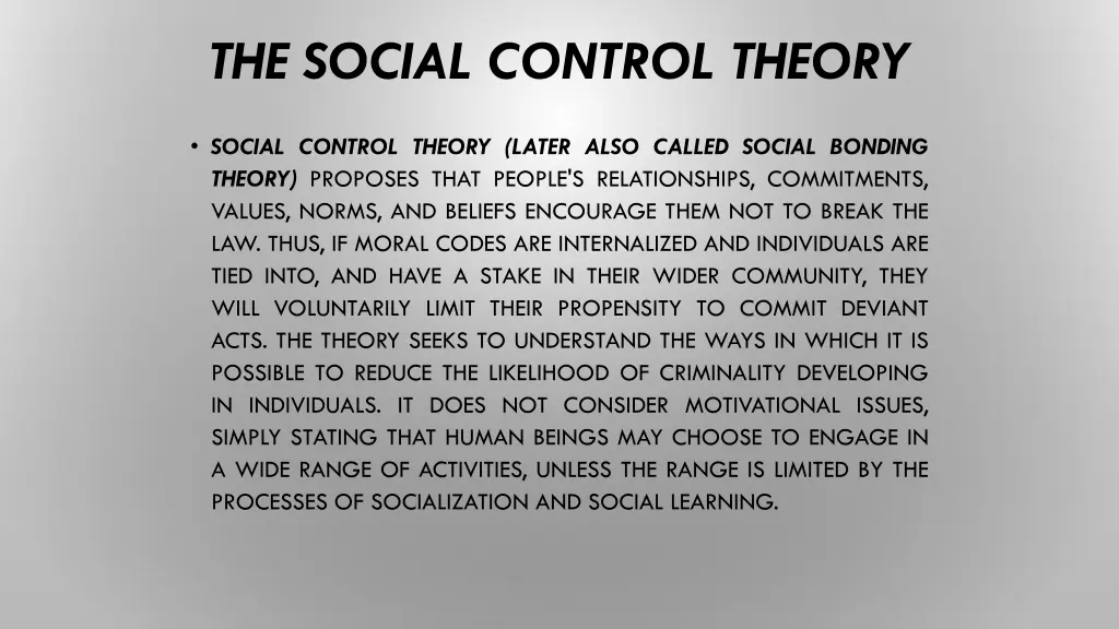 the social control theory 2