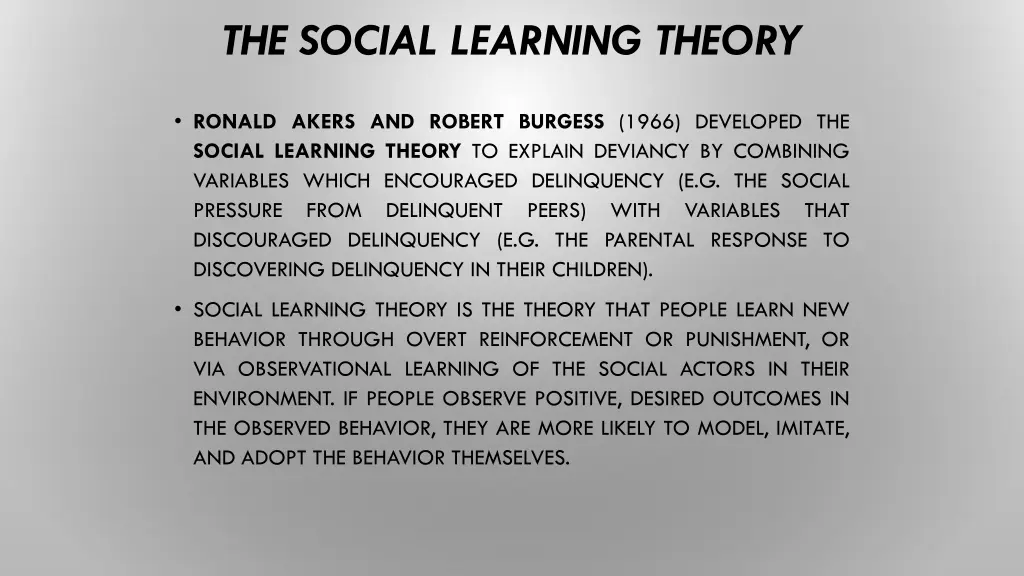 the social learning theory