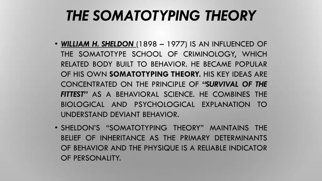 the somatotyping theory