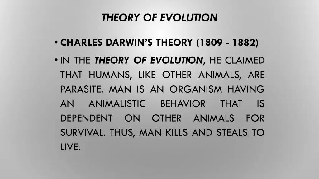 theory of evolution