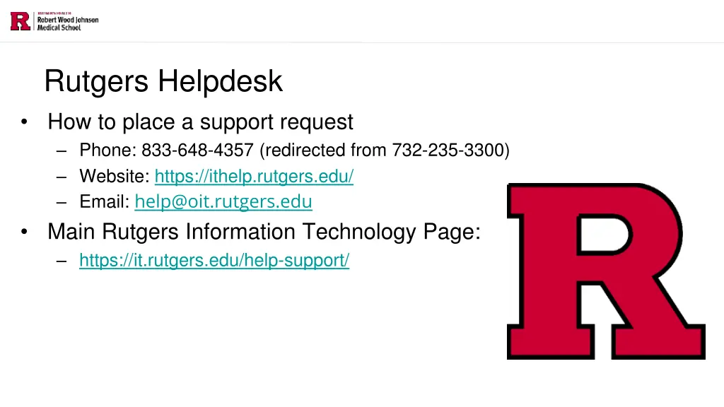 rutgers helpdesk how to place a support request