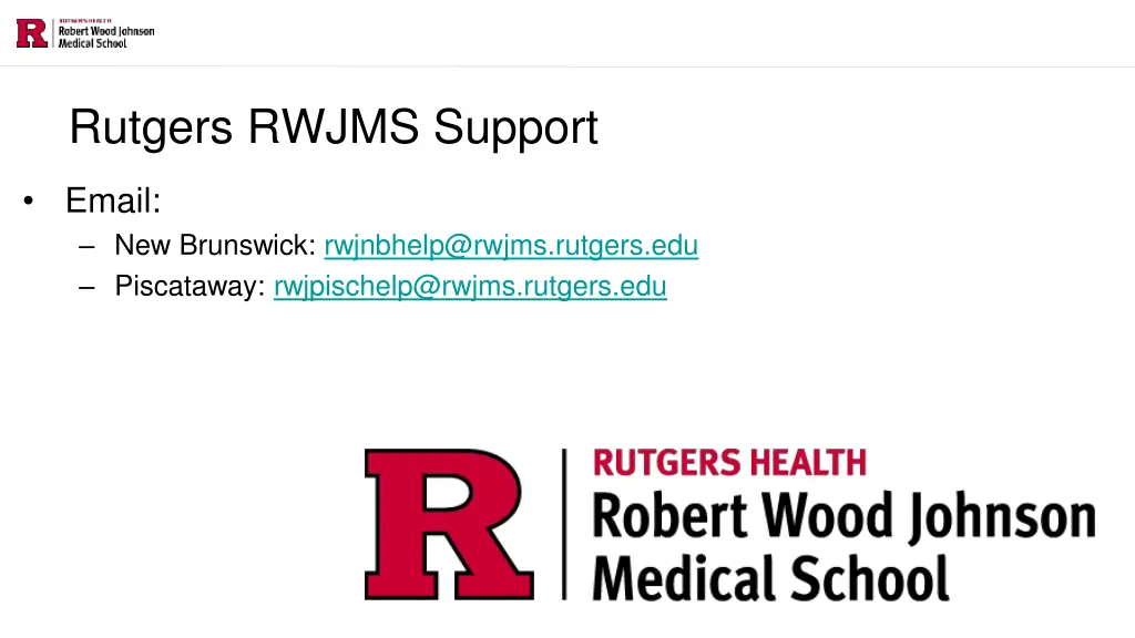 rutgers rwjms support