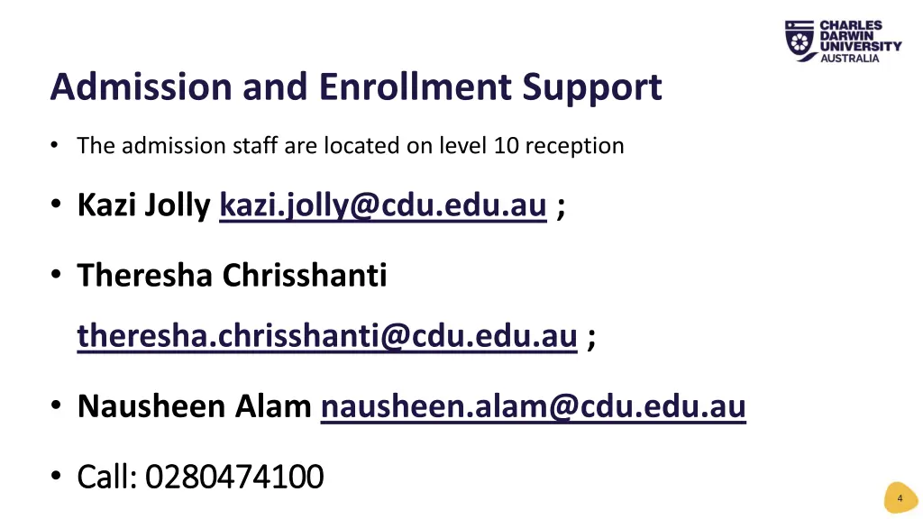 admission and enrollment support