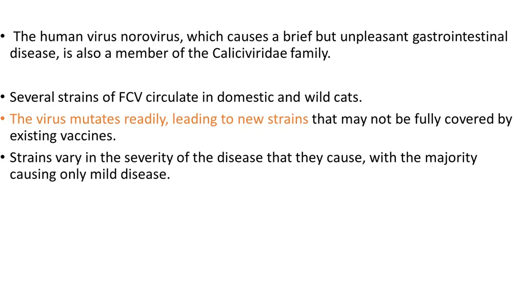 the human virus norovirus which causes a brief