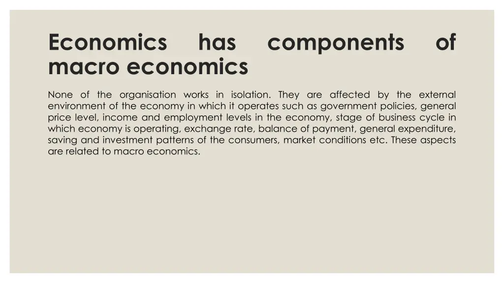 economics macro economics