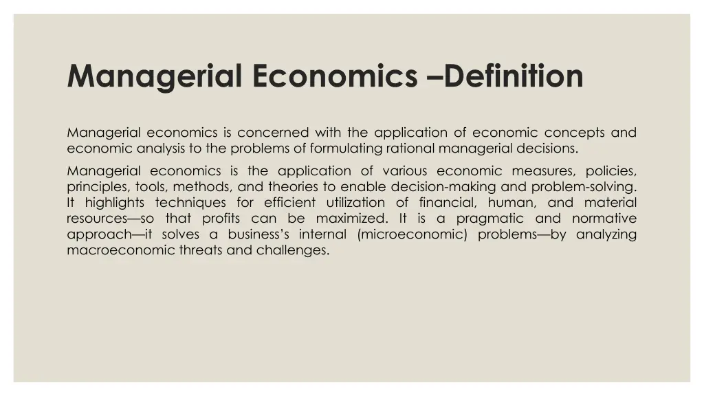 managerial economics definition