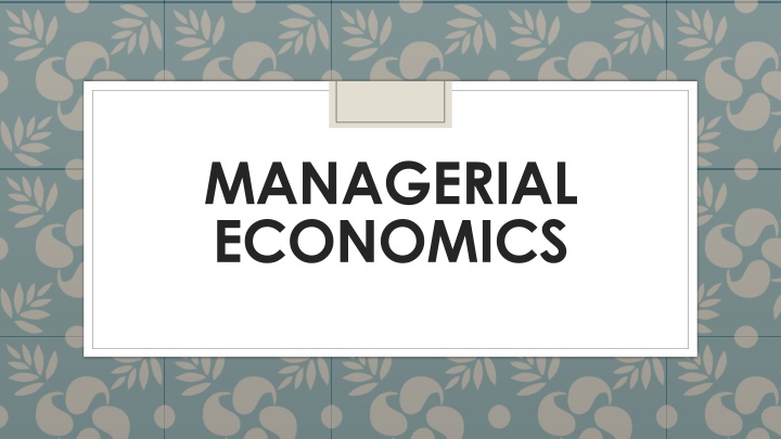 managerial economics