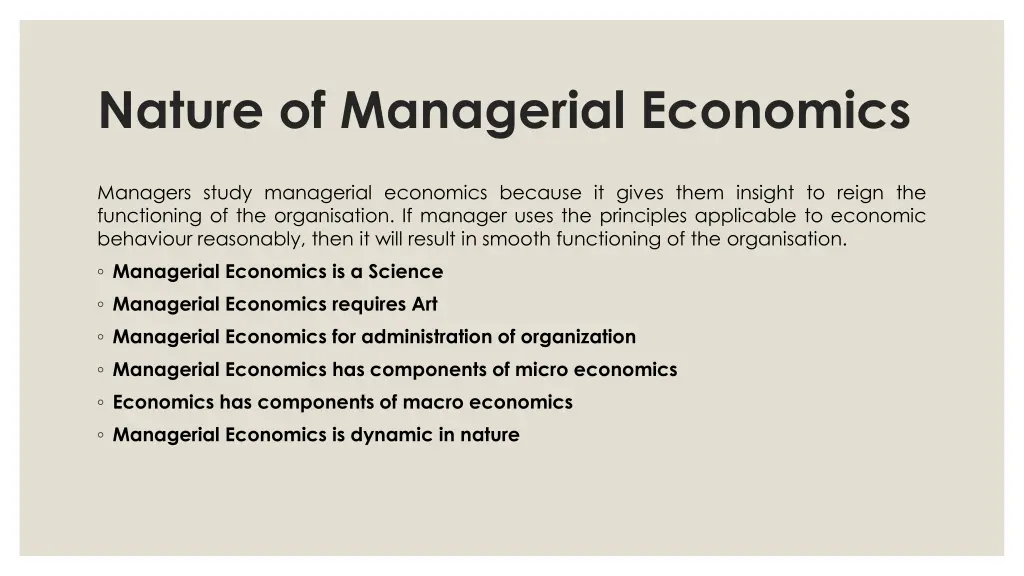 nature of managerial economics