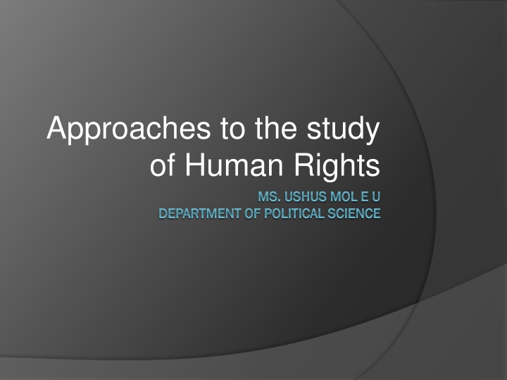 approaches to the study of human rights