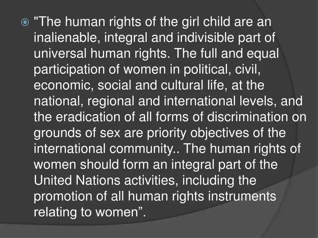the human rights of the girl child
