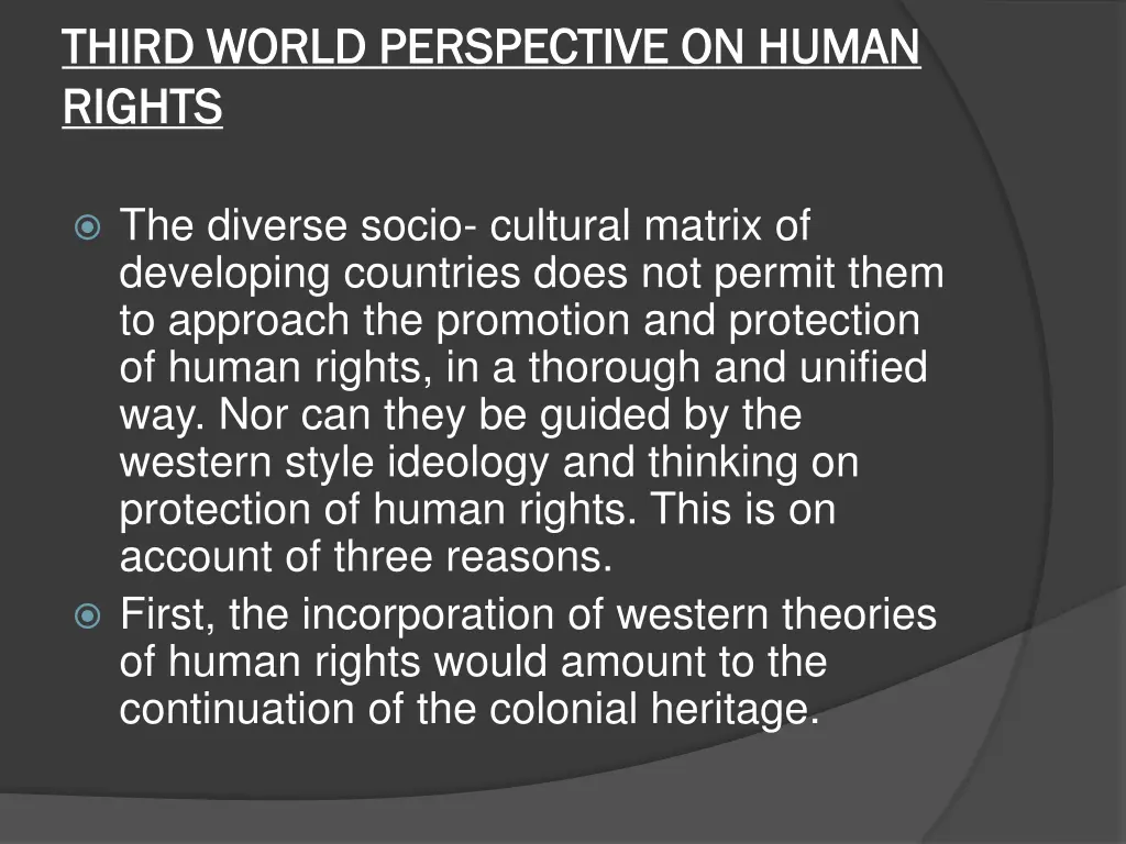third world perspective on human third world