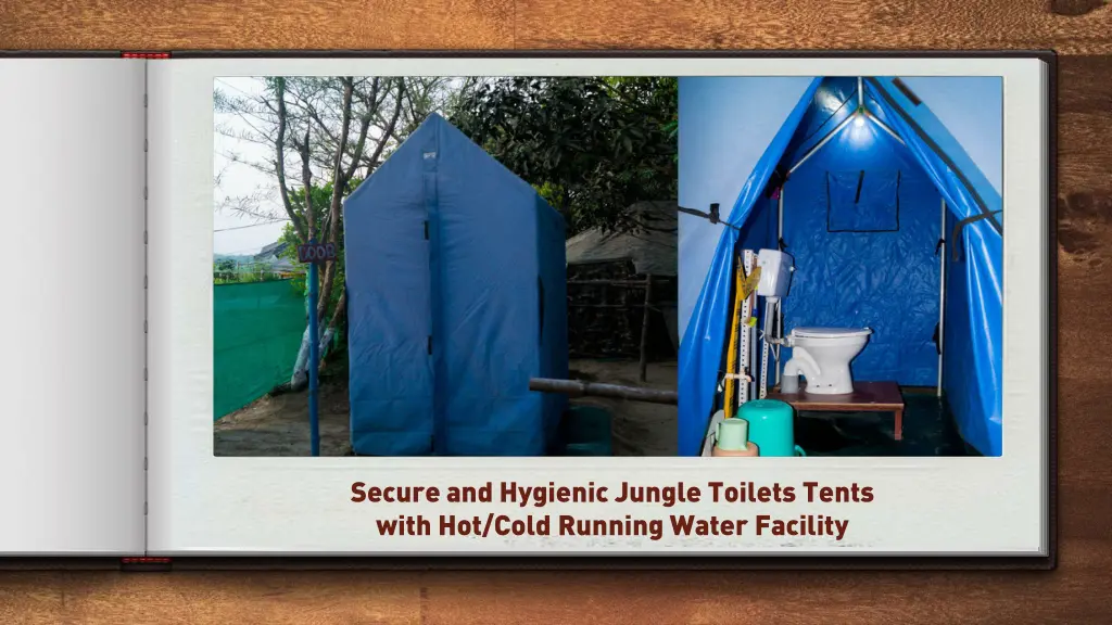 secure and hygienic jungle toilets tents with