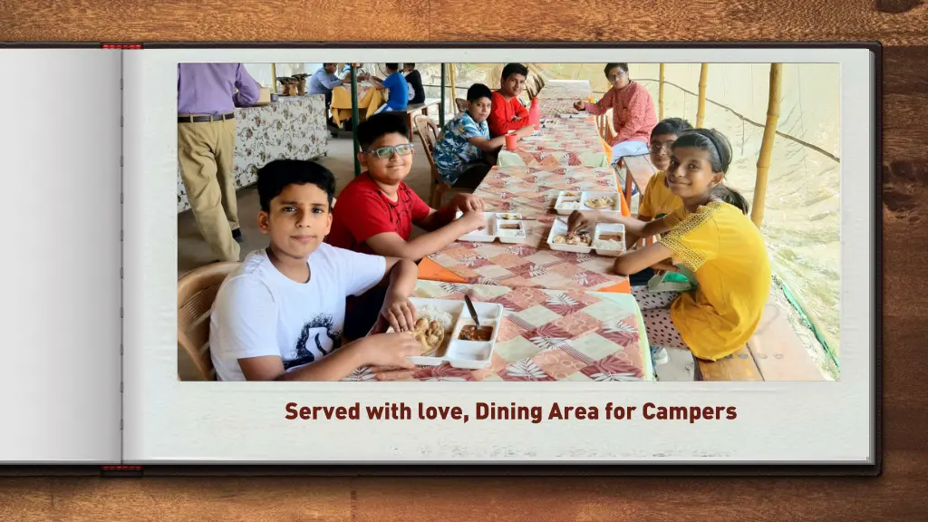 served with love dining area for campers