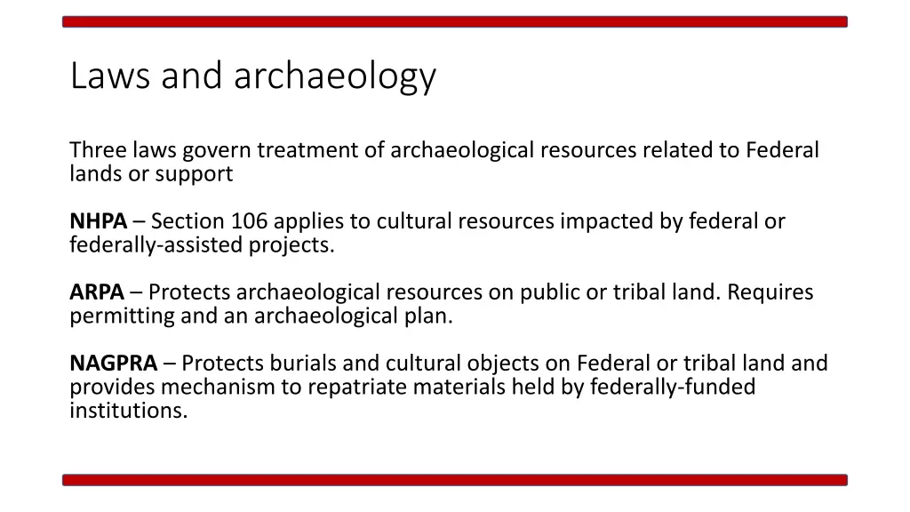 laws and archaeology