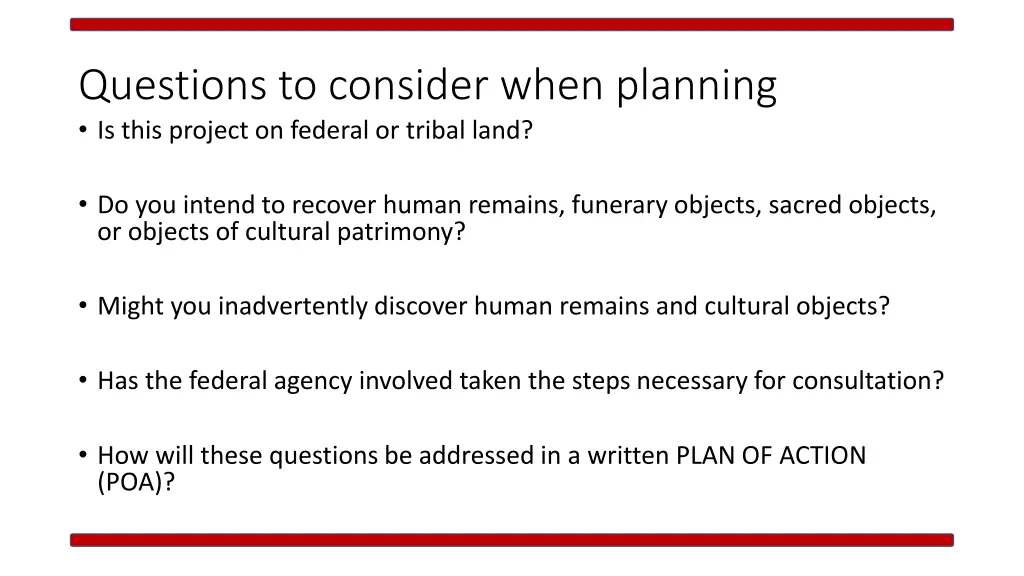 questions to consider when planning is this