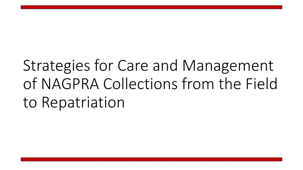 strategies for care and management of nagpra