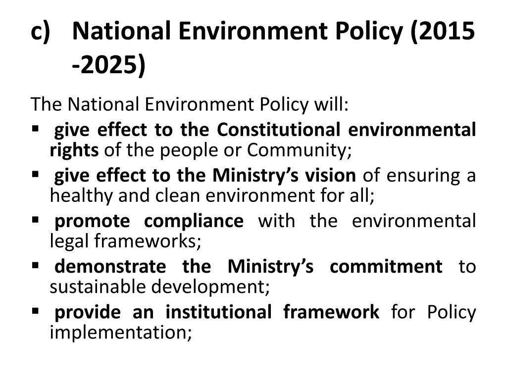 c national environment policy 2015 2025