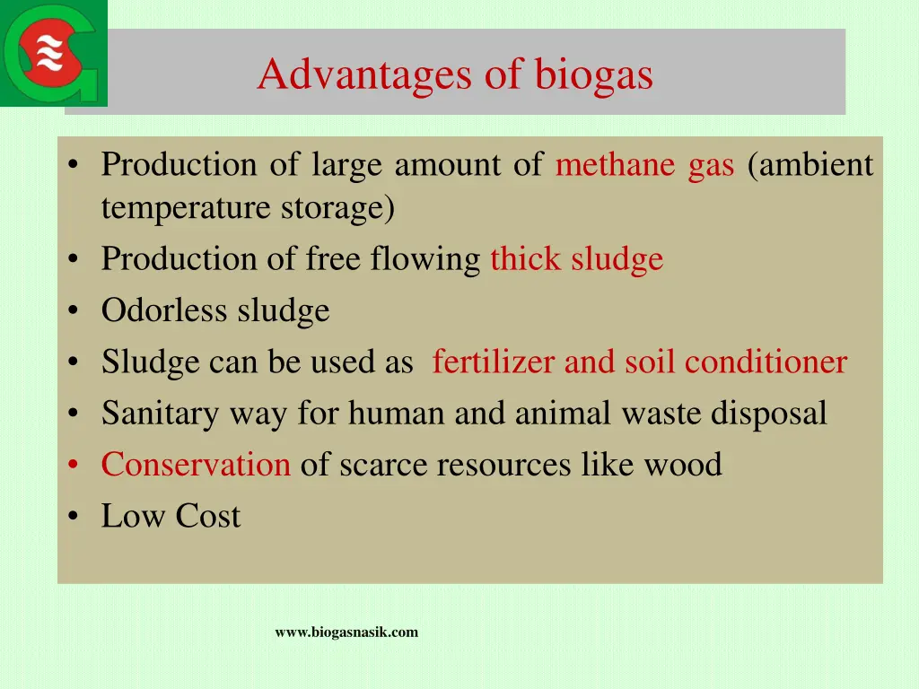 advantages of biogas