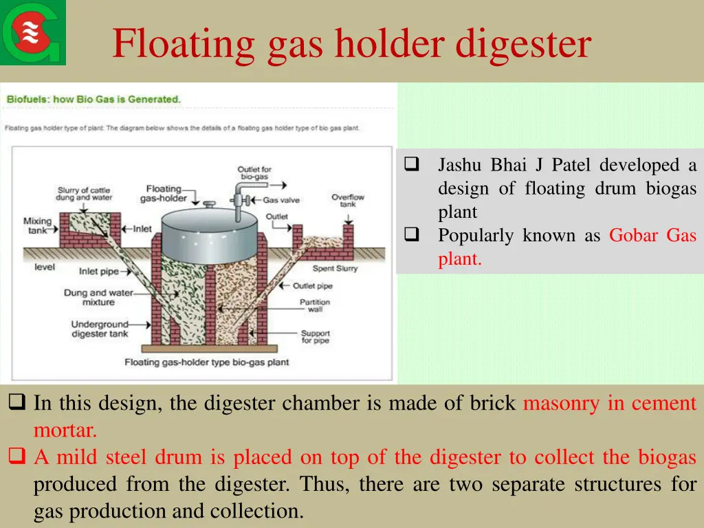 floating gas holder digester