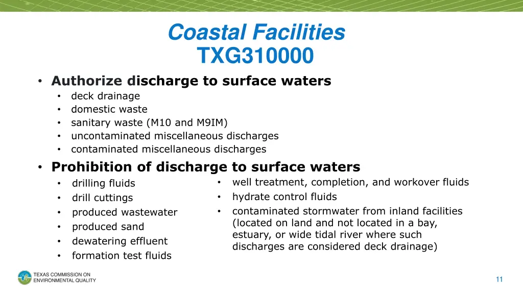 coastal facilities txg310000