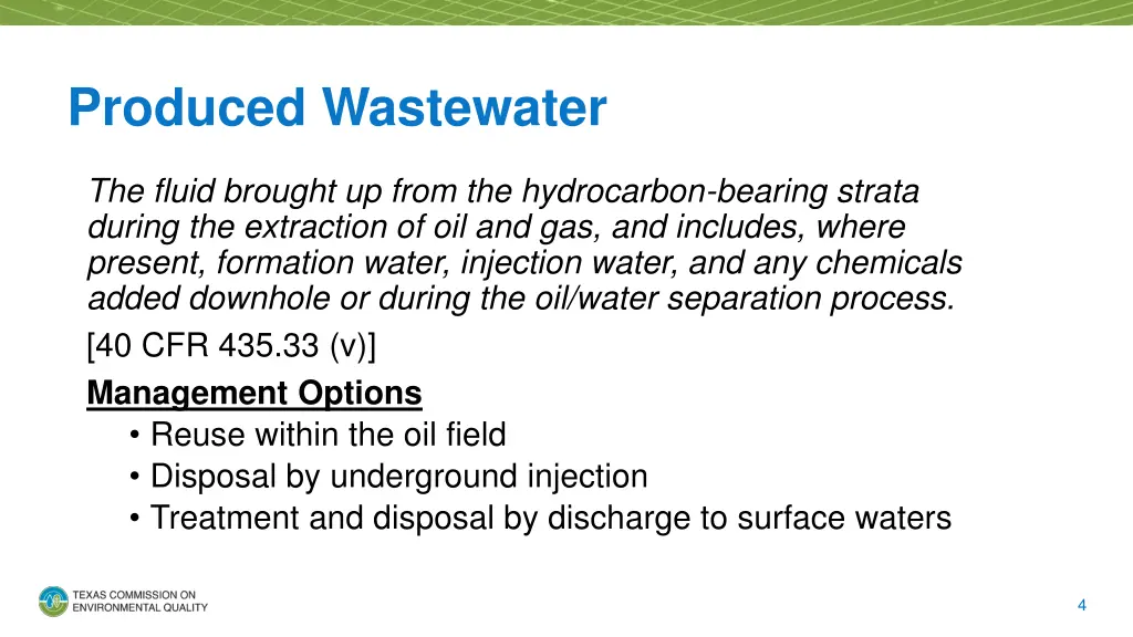 produced wastewater