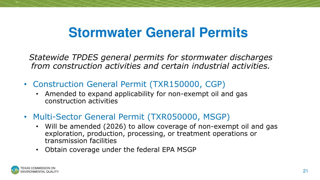 stormwater general permits