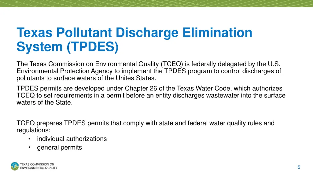 texas pollutant discharge elimination system tpdes