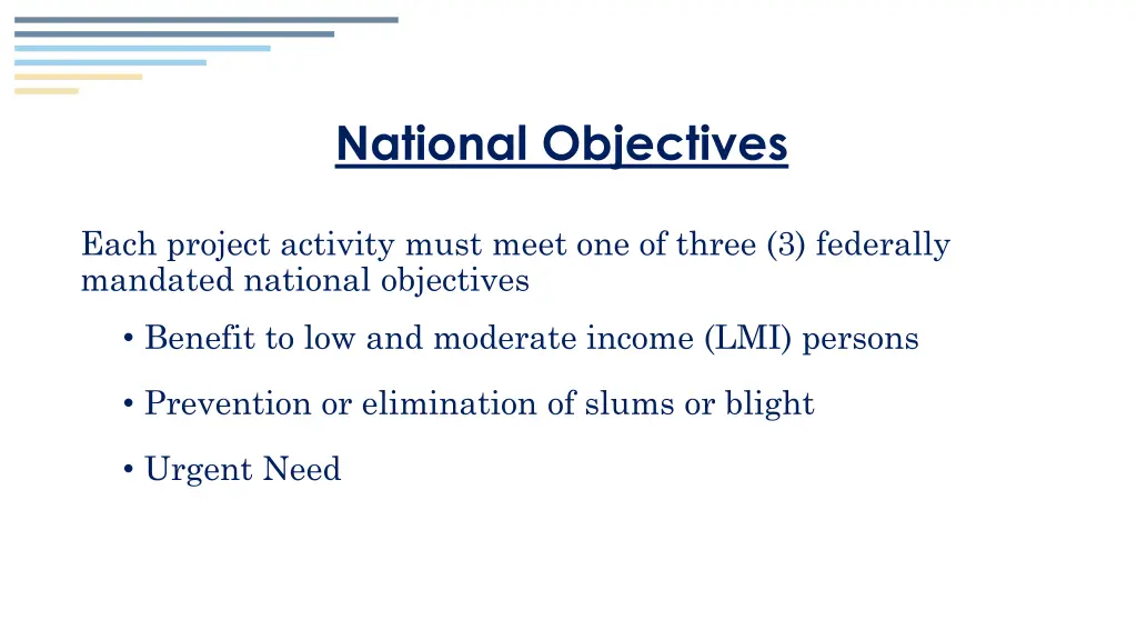 national objectives