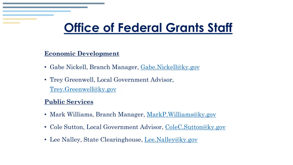 office of federal grants staff 1