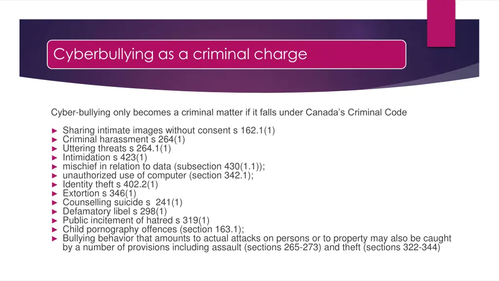 cyberbullying as a criminal charge