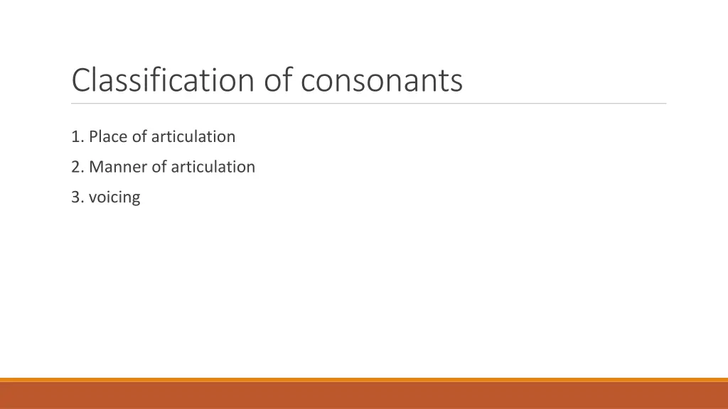 classification of consonants