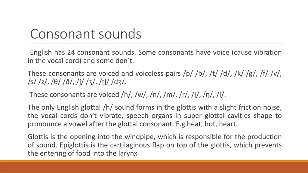 consonant sounds