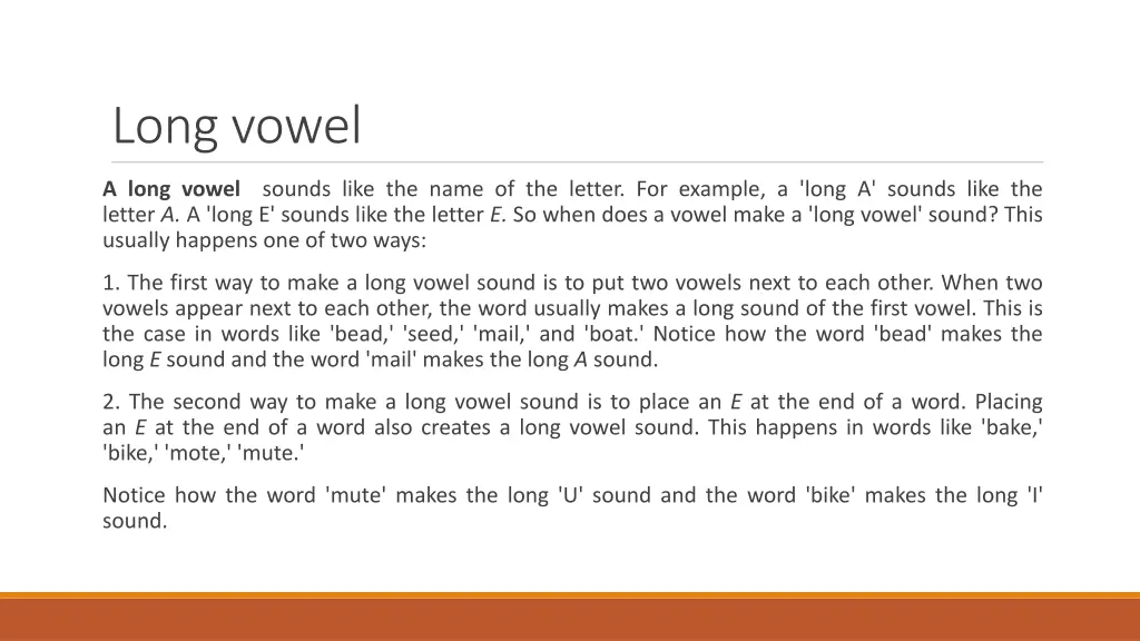 long vowel