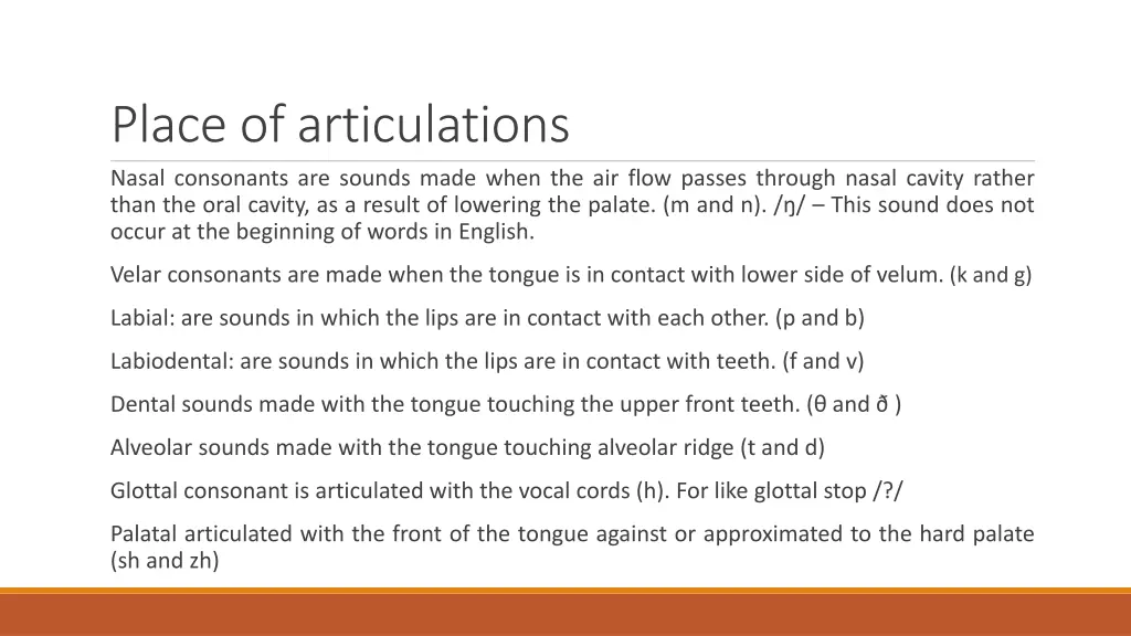 place of articulations nasal consonants