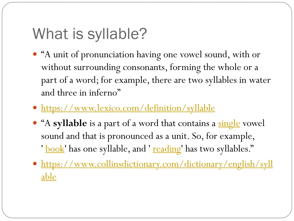 what is syllable