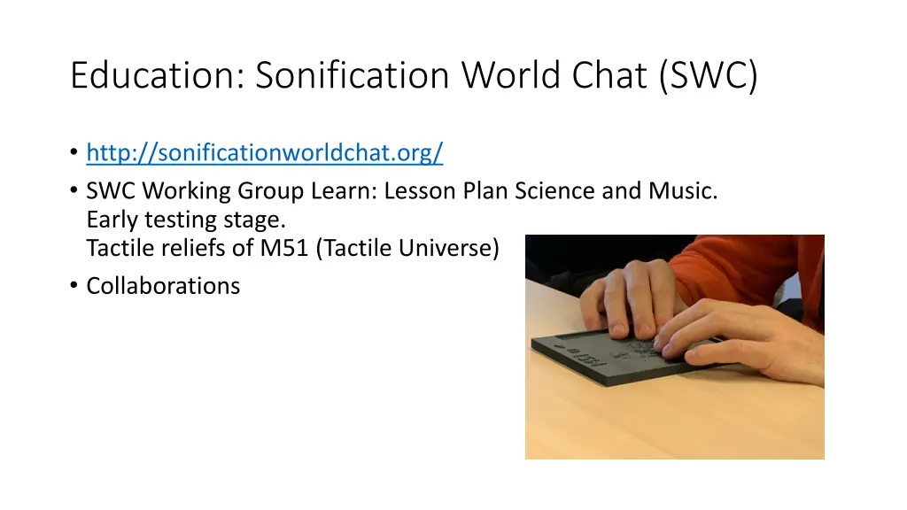 education sonification world chat swc