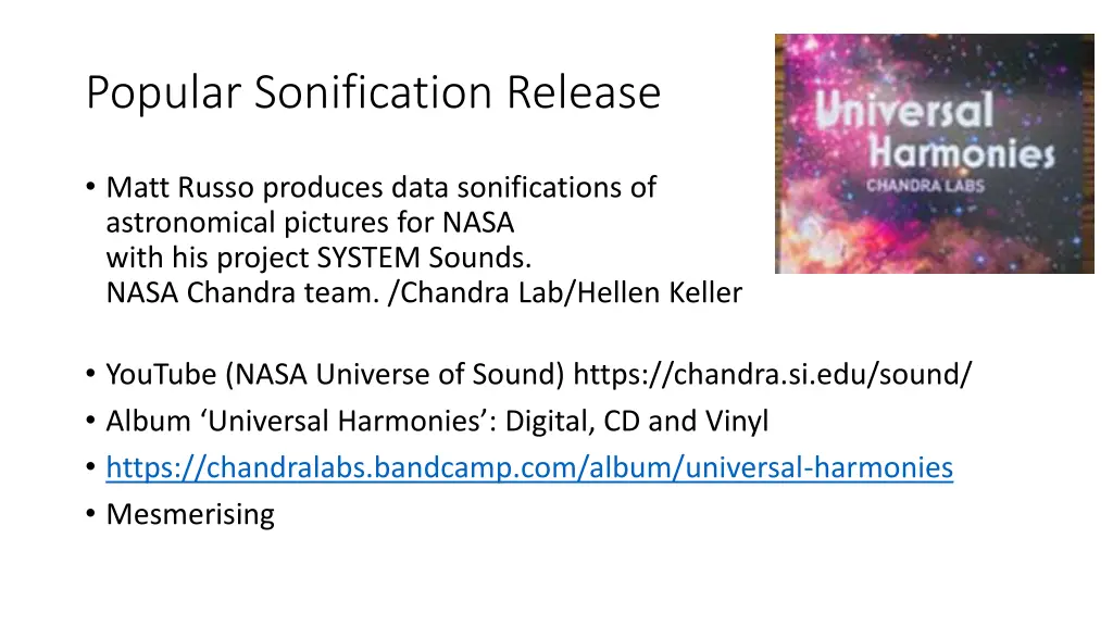 popular sonification release