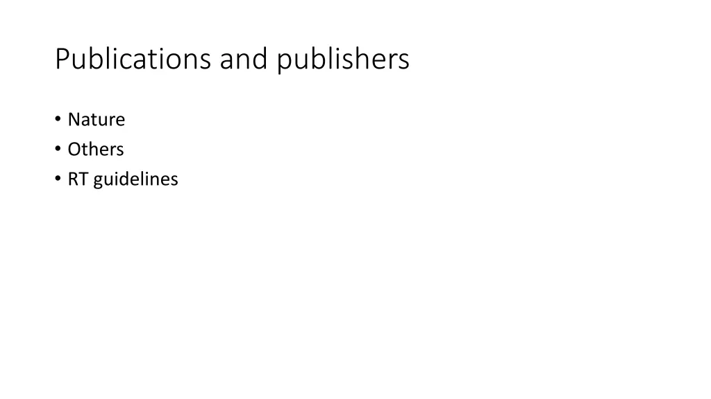 publications and publishers