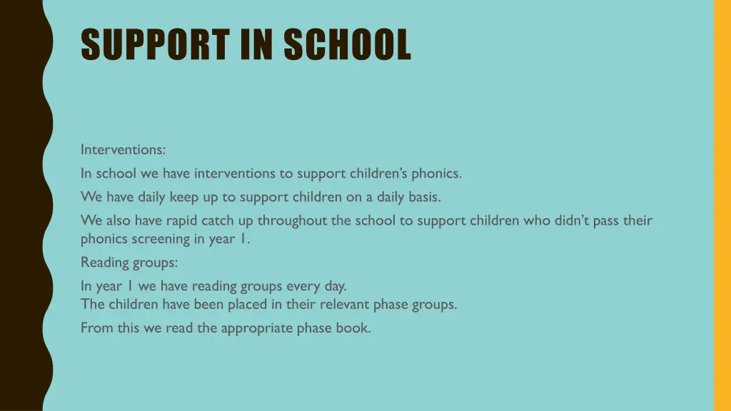 support in school