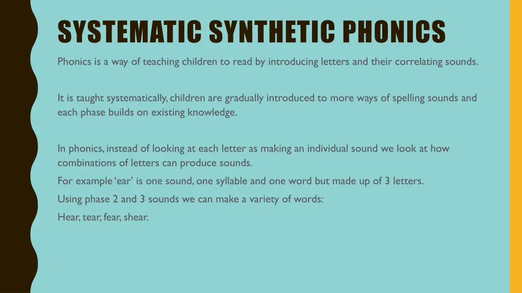 systematic synthetic phonics