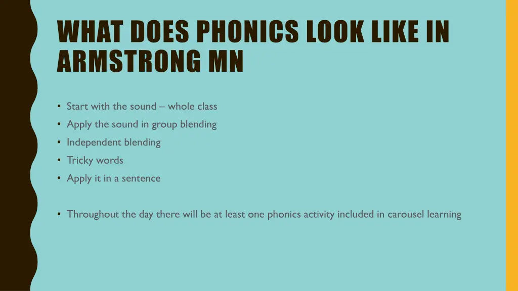 what does phonics look like in armstrong mn