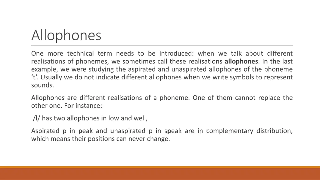 allophones