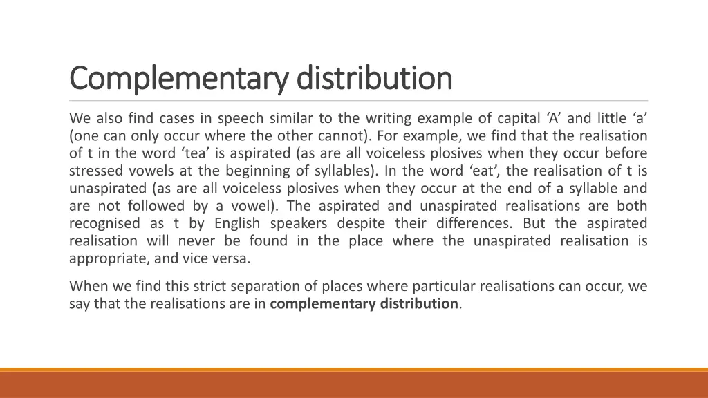 complementary complementarydistribution