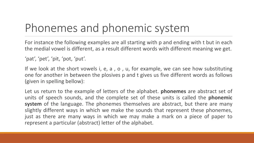 phonemes and phonemic system
