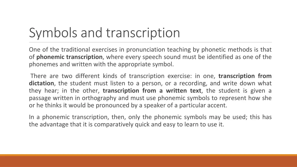 symbols and transcription 1