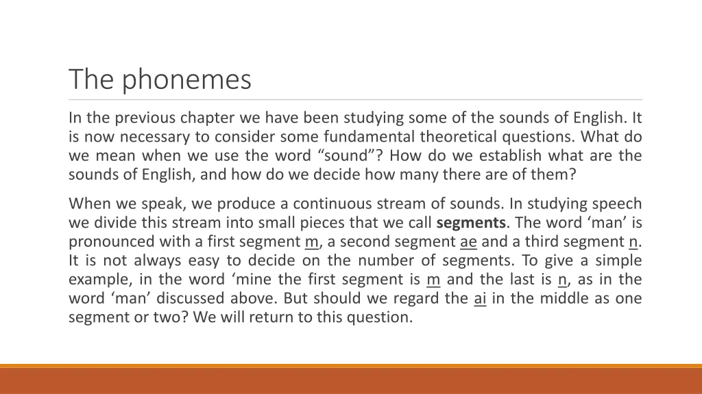 the phonemes