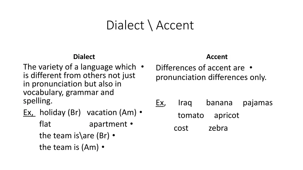 dialect accent