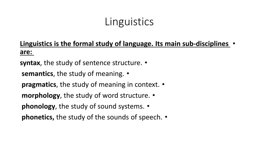 linguistics