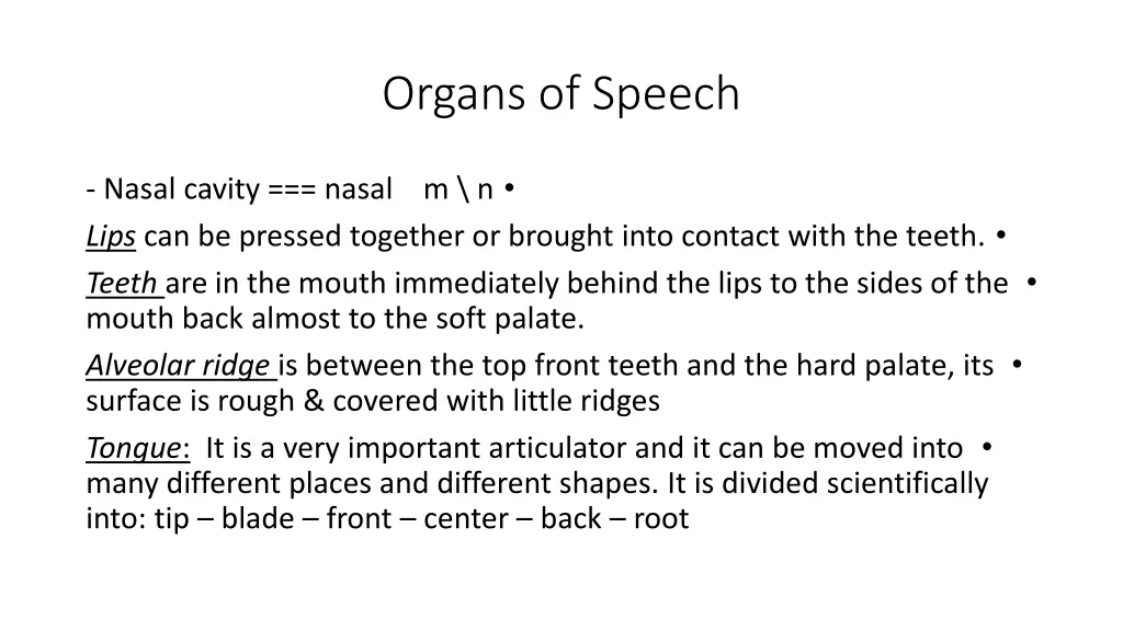 organs of speech